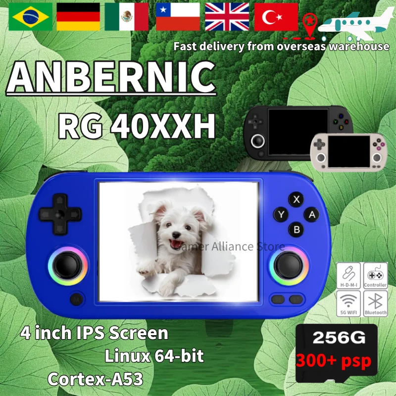 ANBERNIC RG40XX H RG 40XXH Retro Handheld Game Console Video Game Console 256G PSP Games 4.0-inch IPS Screen Linux System Gifts