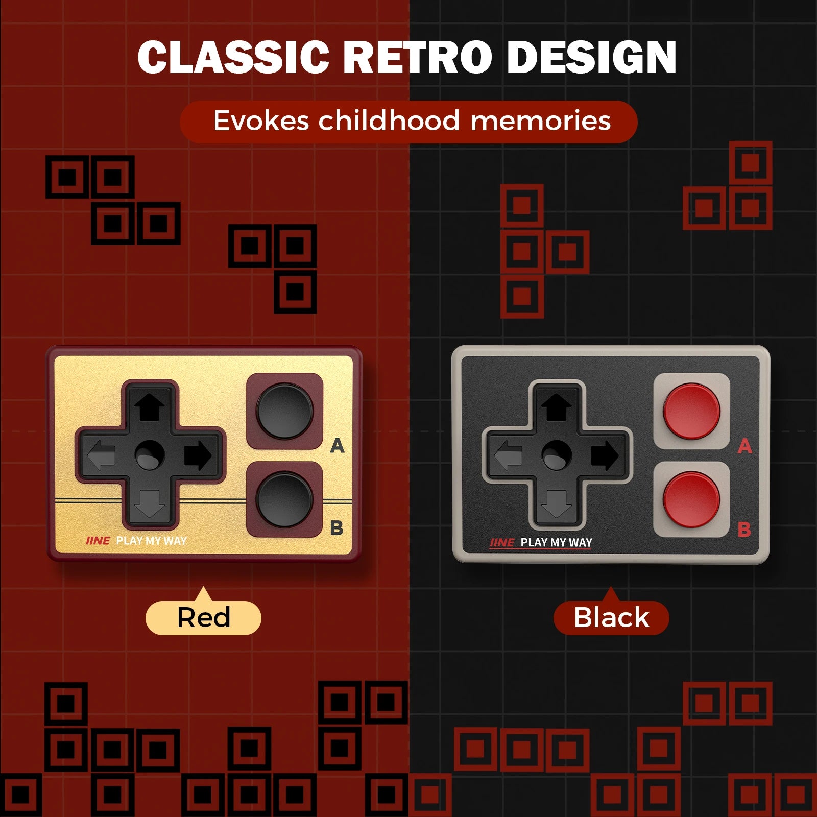 Mini Retro Controller/Portable controller/10-hour long battery life/Multi-platform compatibility/Supports mouse a