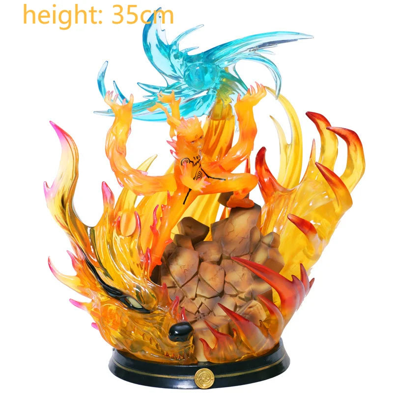 GK Naruto Kurama Chakra Mode Shippuden Anime Figurine Model Action Figure Sasuke Itachi Statue Collection Toy 35cm Kyuubi Figma