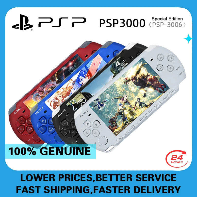 Original PlayStation psp 3000 Handheld Game Console (PSP-3006) PSP3000 Game Console Including games(Recondition) No UMD function