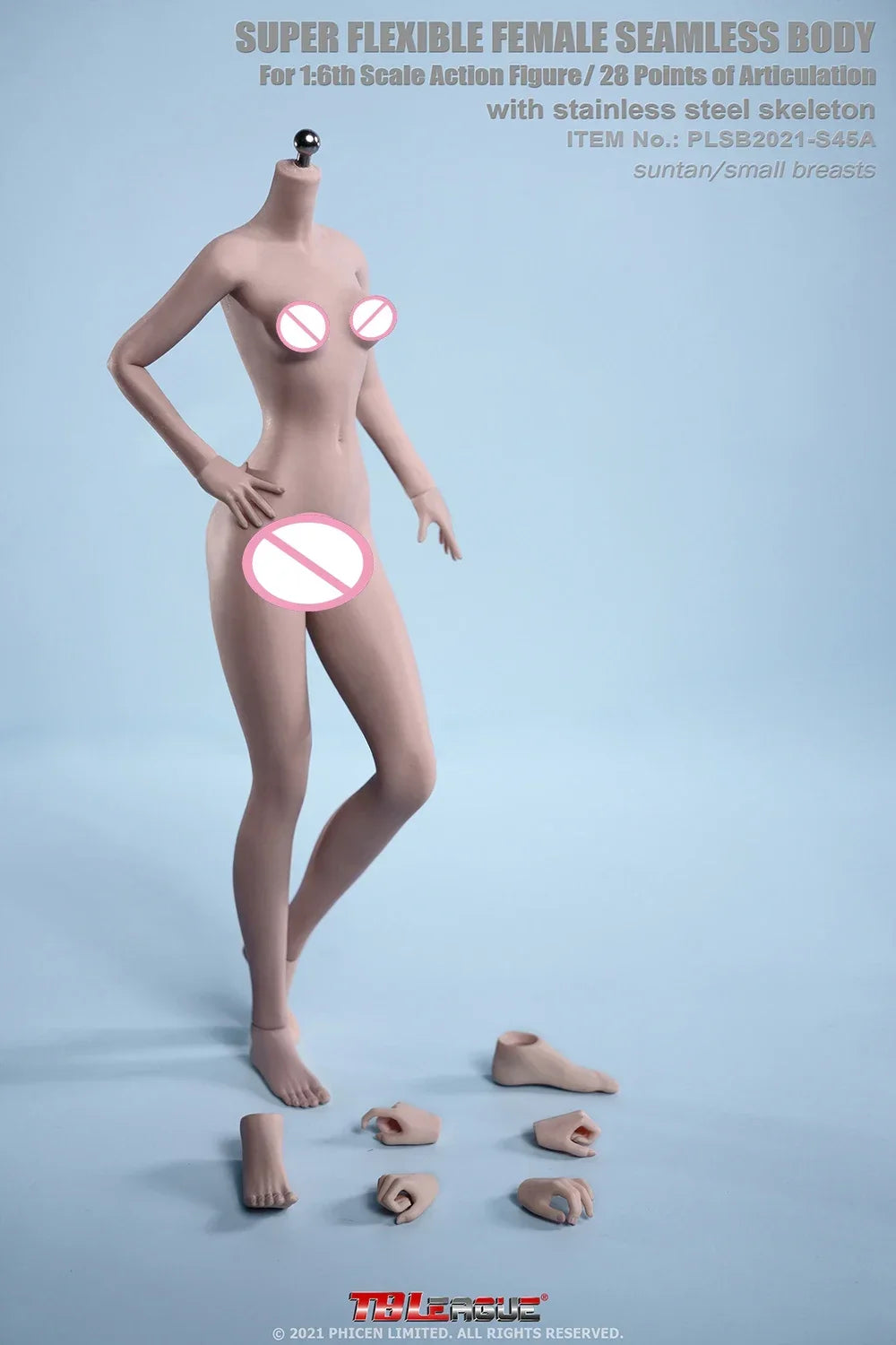 TBL S04 S01 S19 1/6 Female Super-flexible Body Doll Phicen Stainless Steel Skeleton Suntan Pale Large/small Breast Action Figure