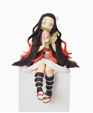 10-15cm Anime Demon Slayer Figur Kamado Tanjirou Nezuko Sitzhaltung Actionfigur PVC Modell Puppensammlung Spielzeug Geschenk Kinder