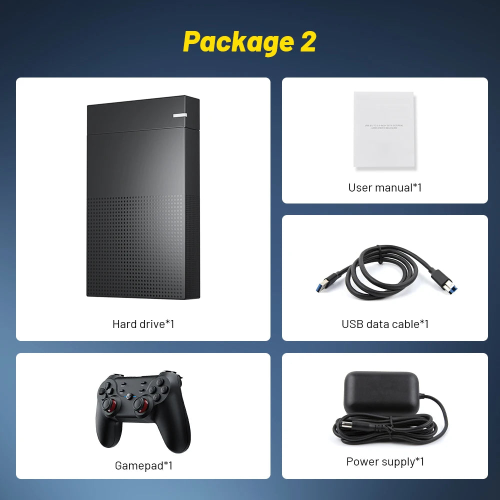 Kinhank Super Console 4TB Gaming-Festplatte mit Hyperspin Launchbox Retrobat mit über 75.000 Retro-Videospielen für PS5/PS4/PS3/WII/WIIU usw.