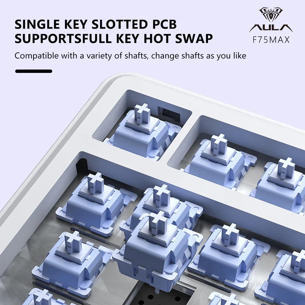 AULA F75 MAX Gaming Mechanical Keyboard 75% Wired/Bluetooth/2.4G Hot-Swap RGB E-sports Keyboard with TFT Screen for PC/Mac  ﻿