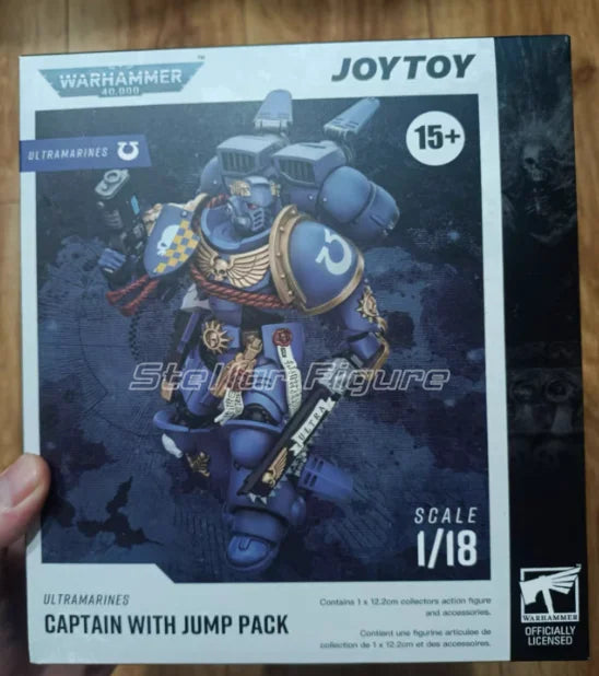 【SF】JOYTOY Warhammer 40K 1/18 Action Figure UltramarinesCaptain with Jump Pack Model Toys Gifts Collection Ornaments