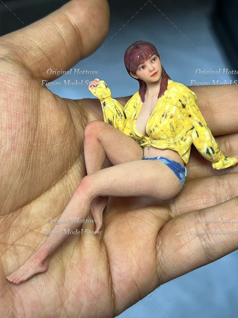 In Stock 1/16 Scale Women Soldier Beach Beauties Mini Sculpture Prop Full Set About 5cm Action Figure Doll Gifts Collection