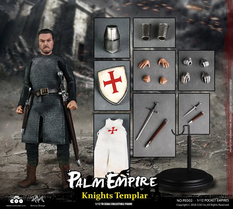 COOMODEL 1/12 Handheld Empire Series PE001 Teutonic Knights PE003 Hospital Knight Full Set 6" Action Figures In Stock
