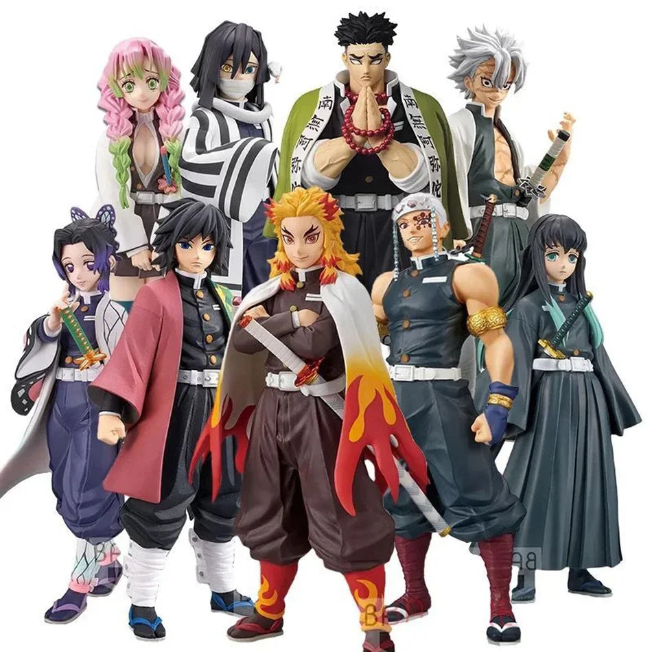 Anime Demon Slayer Action Figures Tanjirou Tomioka GiyuuZenitsu Kochou Nezuko Anime Figure Collect Kid Doll Toys for Children ﻿