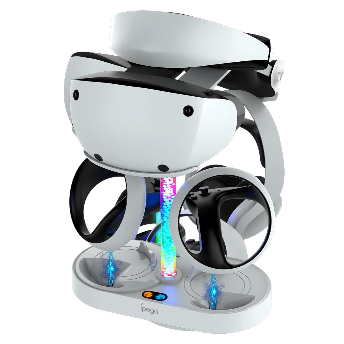 IPEGA  Dual Magnetic Charging Dock PG-P5V001 for PS5 VR2 with RGB Lighting,Headset &Controller Storage Stand