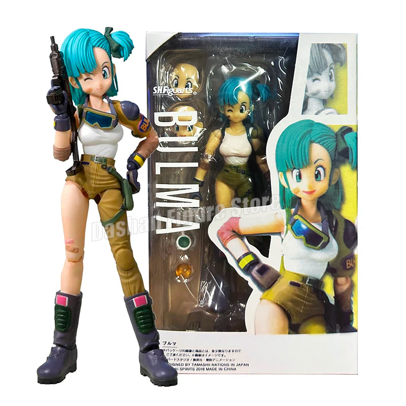 18cm SHF Dragon Ball Figures Bulma's Motorcycle Hoipoi Capsule No. 9 Action Figure PVC Collection Bulma Goku Figurine Model Toys