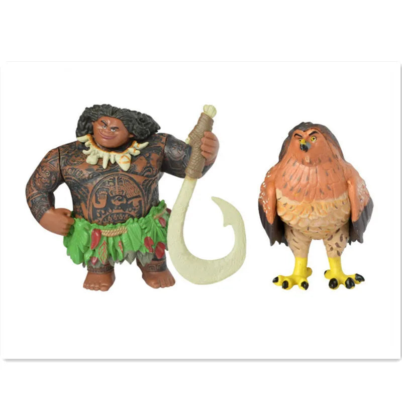 10pcs/set Disney Movie Moana Princess Figure Cartoon GK Model Statue Decoration PVC Collection Figurine Children Toys Tide Play