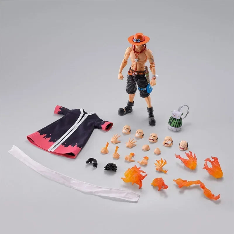 Auf Lager: Bandai SHFiguarts SHF ONE PIECE PORTGAS.D.ACE SABO Luffy Modellbausatz Actionfiguren Modellspielzeug Geschenk für Kinder