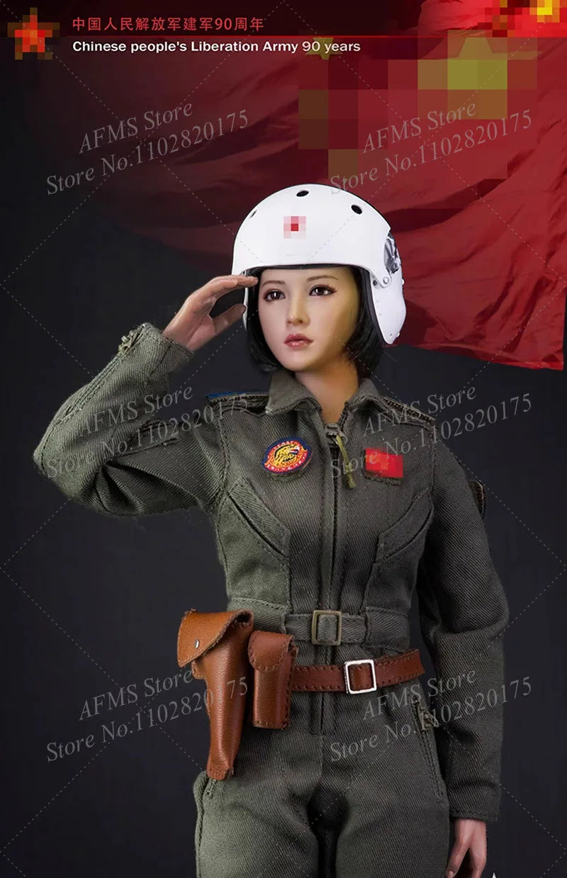 FLAGSET FS-73006 1/6 Scale Collectible Figure Chinese Hero Female Pilot Doll Full Set 12'' Women Soldier Action Figures Toy