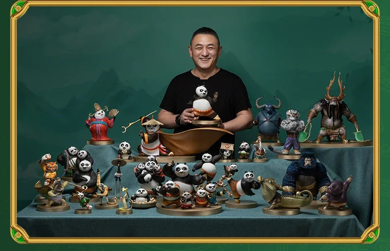 Copper Craft Chinese Cartoon Film Kung Fu Panda Animal Figurines The Demon King Sculptures Ornament Desktop Decor Art Collection