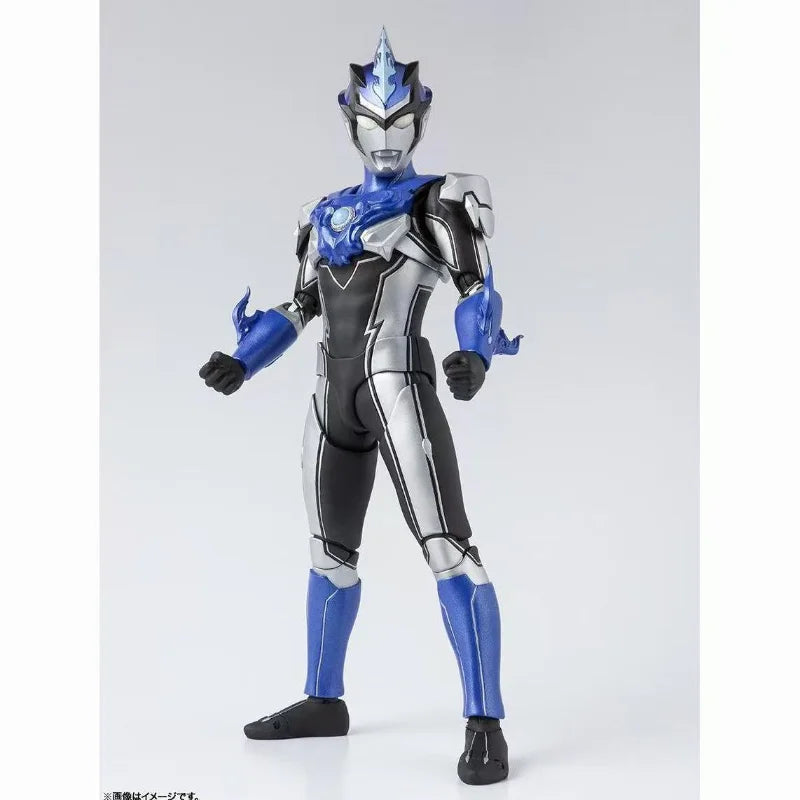 BANDAI Genuine SHF Ultraman Blu AQUA GROUND Rosso FLAME WIND Anime Action Figure Articulated Model Toy Gift for Kid Desk Decor
