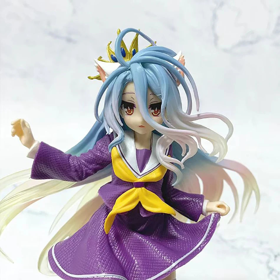 18.5cm No Game No Life Shiro Yuu Kamiya Art Works Girls Toys Japanese Anime PVC Action Figure Toy Game Collectible Model Doll