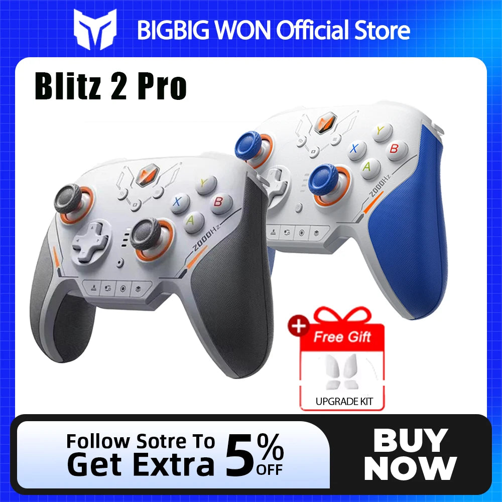 BIGBIGWON Blitz 2 TMR Star Flash Gamepads Bluetooth Wireless Somatosensory Controllers 2000HZ For NS PC Steam Game Customized