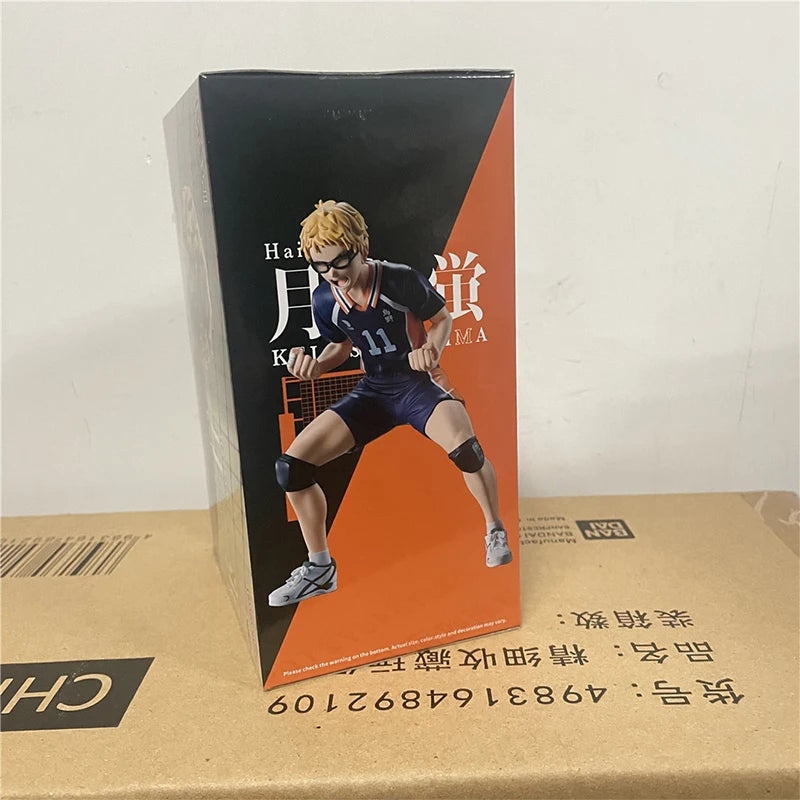 Original In Stock Genuine Banda Banpresto Haikyuu!! Kei Tsukishima PVC Posing Figure Model Anime Desktop Ornament Doll Toys Gift