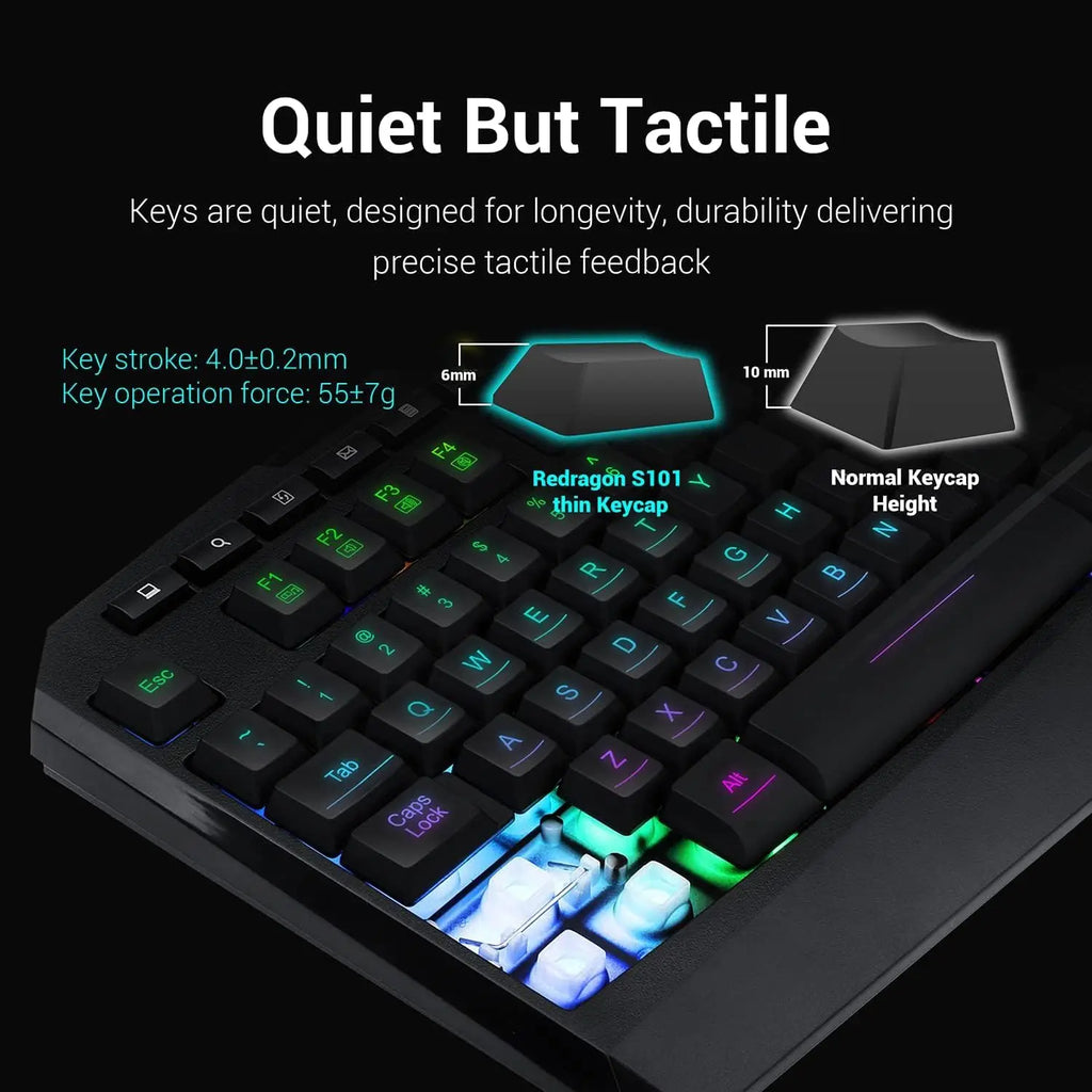 Redragon S101 Gaming-Tastatur, M601 Maus, RGB-Gaming-Tastatur mit Hintergrundbeleuchtung, programmierbare Maus mit Hintergrundbeleuchtung, Value Combo Set