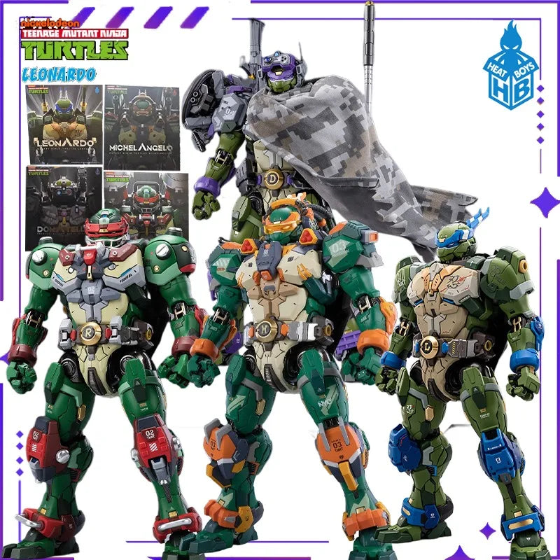 HeatBoys Anime Original Authentic Mecha Ninja Turtle Donatello Alloy Finished Product Super Movable Mecha Model Toy in Stock