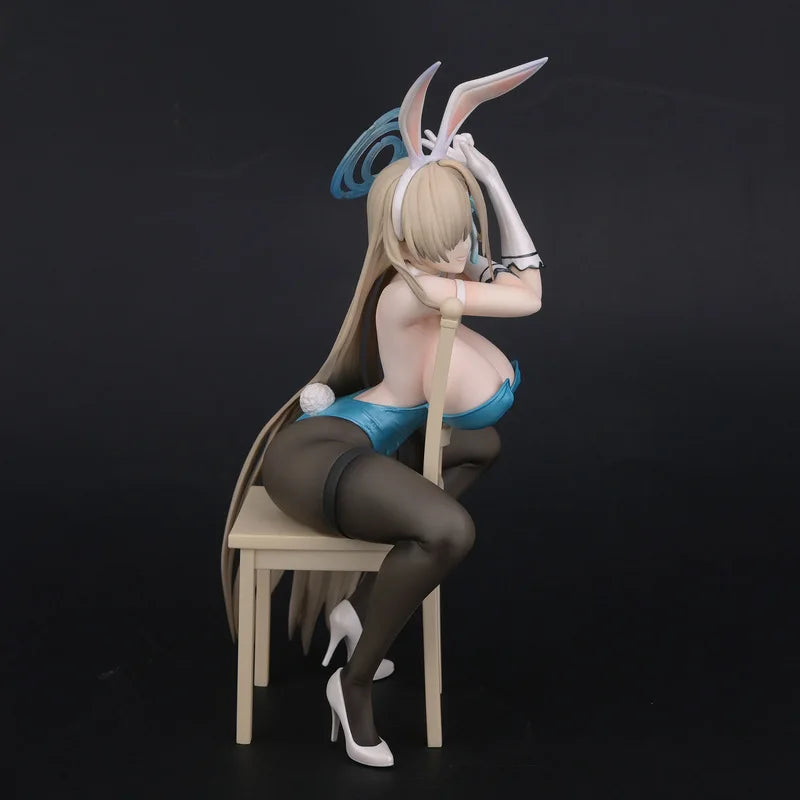 20cm Blue Archive Ichinose Asuna Bunny Girl Sit In Chair Game Girl Figures Models Statue Models Boys Collectible Ornament Doll