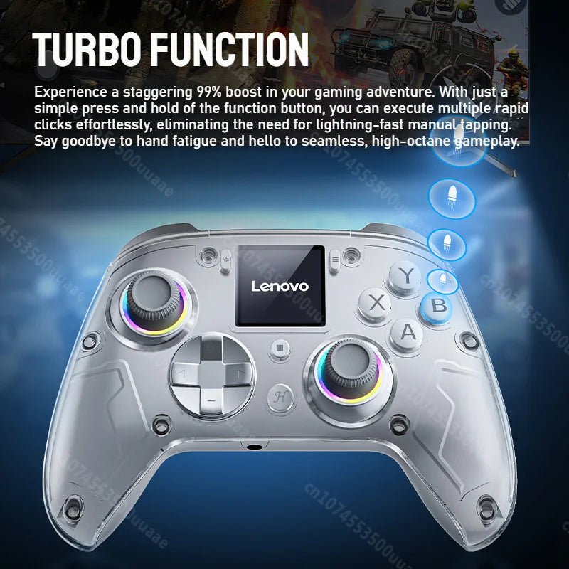 Lenovo X01 1,44 Zoll Smart Screen Wireless Controller 3 Modi für Switch PS4 IOS Android PC TV Programmierbares Gamepad mit Zurück-Taste