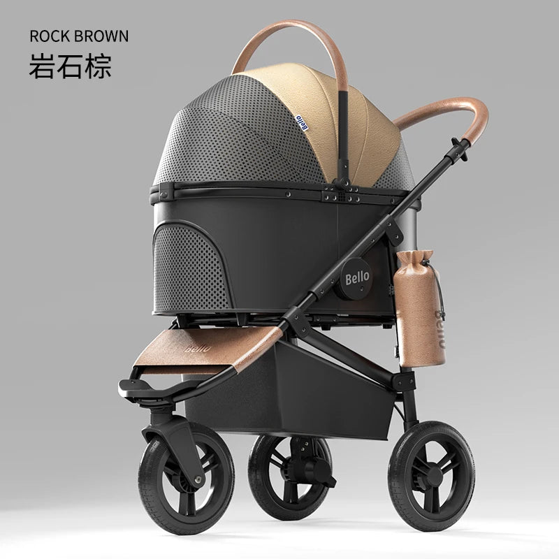 3-Wheel Pet Stroller for Cats Dogs Small Medium Dogs, Detachable Pet Carrier Cart for Walking Out, Outdoor Small Pet Stroller