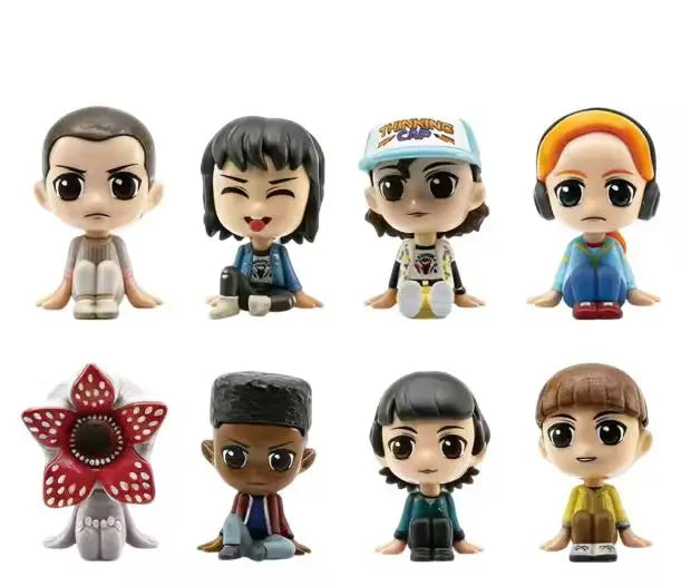 8Pcs/set Cartoon Characters Toys Cute Eleven Demogorgon Anime Figure PVC Ornaments Model Toys Kids Gifts For Children Halloween