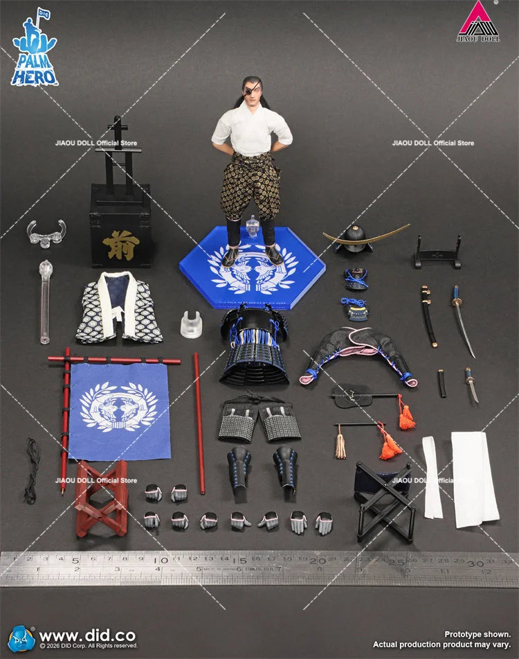 DID XJ80030 1/12 Japanese Samurai Series One eyed Dragon Soldier Figure Model 6'' Male Action Figurine Doll Palm Hero Series