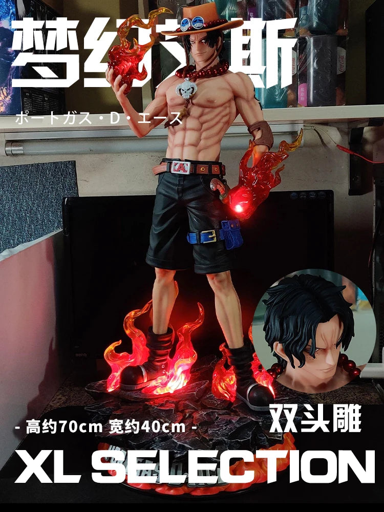 In Stock One Piece 73cm Roronoa Zoro&70cm Goose Step Luffy&70cm Dream Ace Super Large Figure Popular Anime Characters Fan Gift