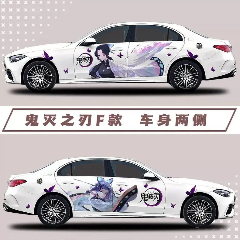 Demon Slayer Sticker Car Body Decoration Car Clothes Diy Cute Kamado Tanjirou Kochou Shinobu Car Decoration Sticker Gift