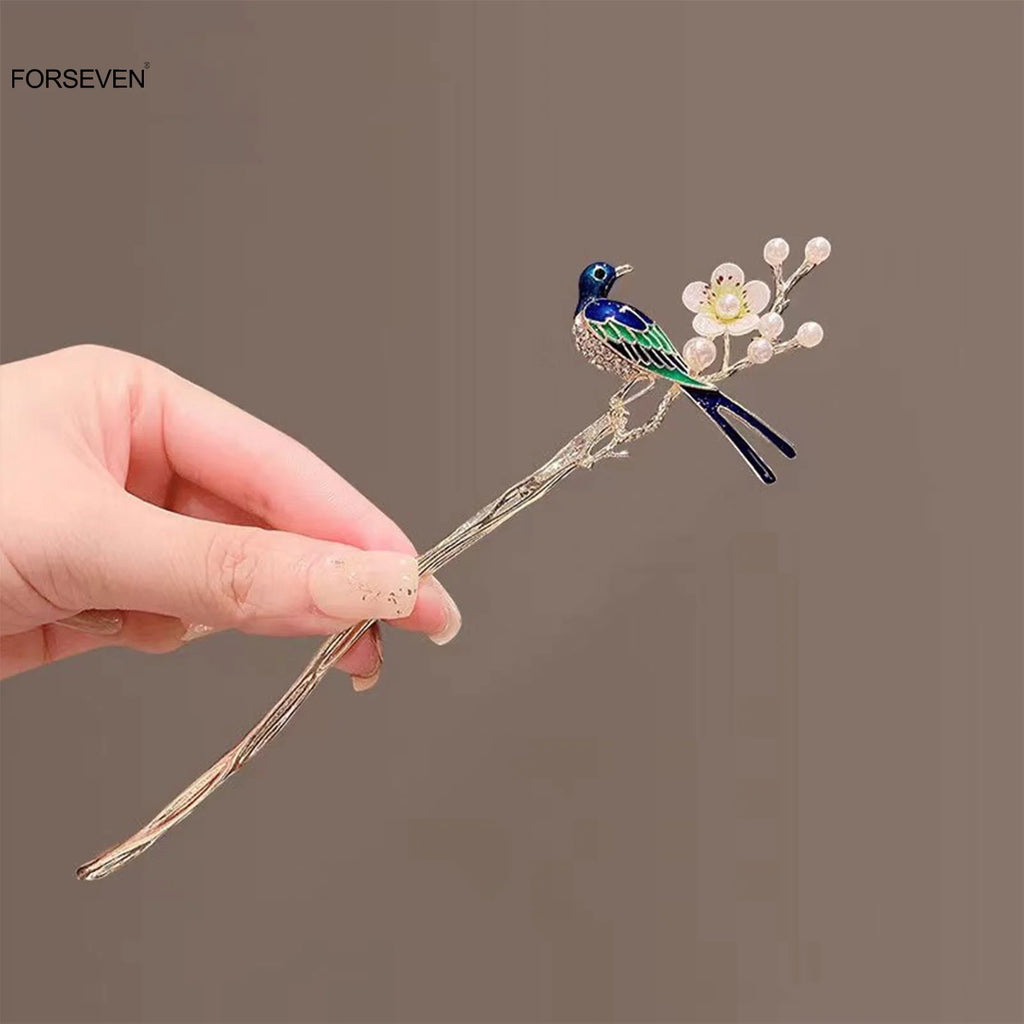 Chinese Chopsticks Hair Sticks Forks Brids Flower Designs Pearl Hairpins Side Clips for Women Girls Hair Bun Maker Jewelry