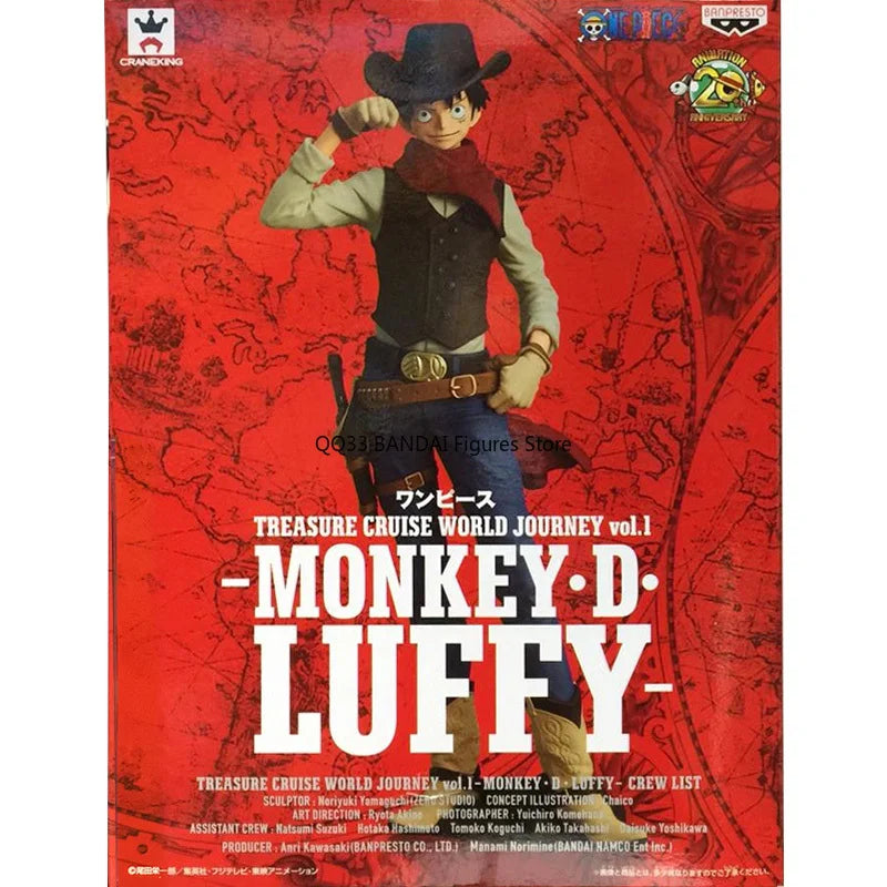 BANDAI Original ONE PIECE Cowboy Monkey D. Luffy Nami TREASURE CRUISE WORLD JOURNEY Actionfigur Schreibtisch-Dekoration Modell