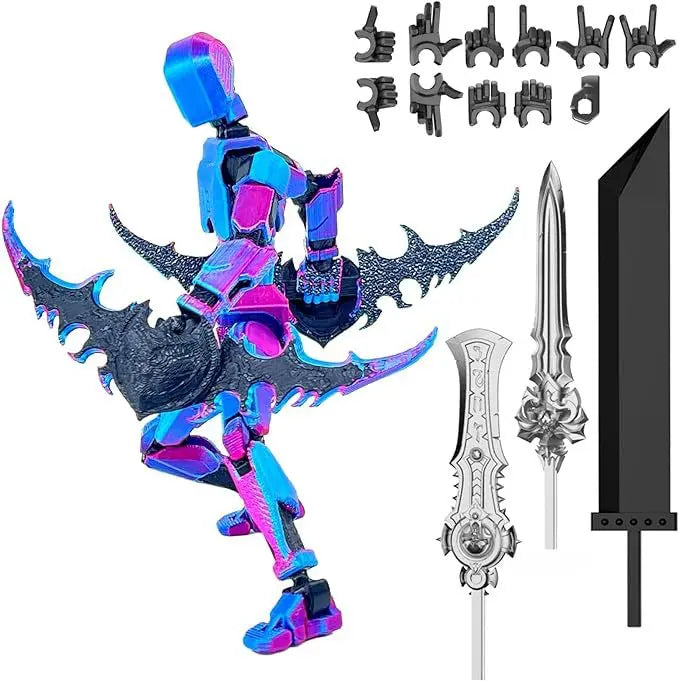 Lucky Poseable 13 Joints 3D Printed Mannequin DIY Desktop Toy for Kids 3rd Generation Robot