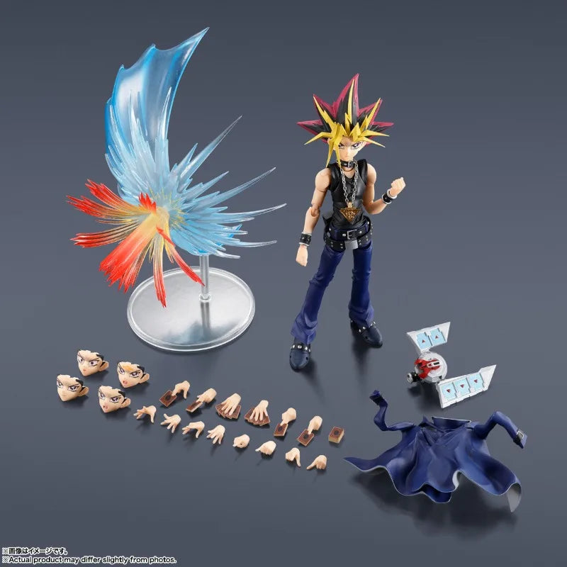 Bandai Genuine SHF YAMI YUGI Yu-Gi-Oh! Duel Monsters Anime Action Figure Collectible Joint Mobility Model Toys Gift