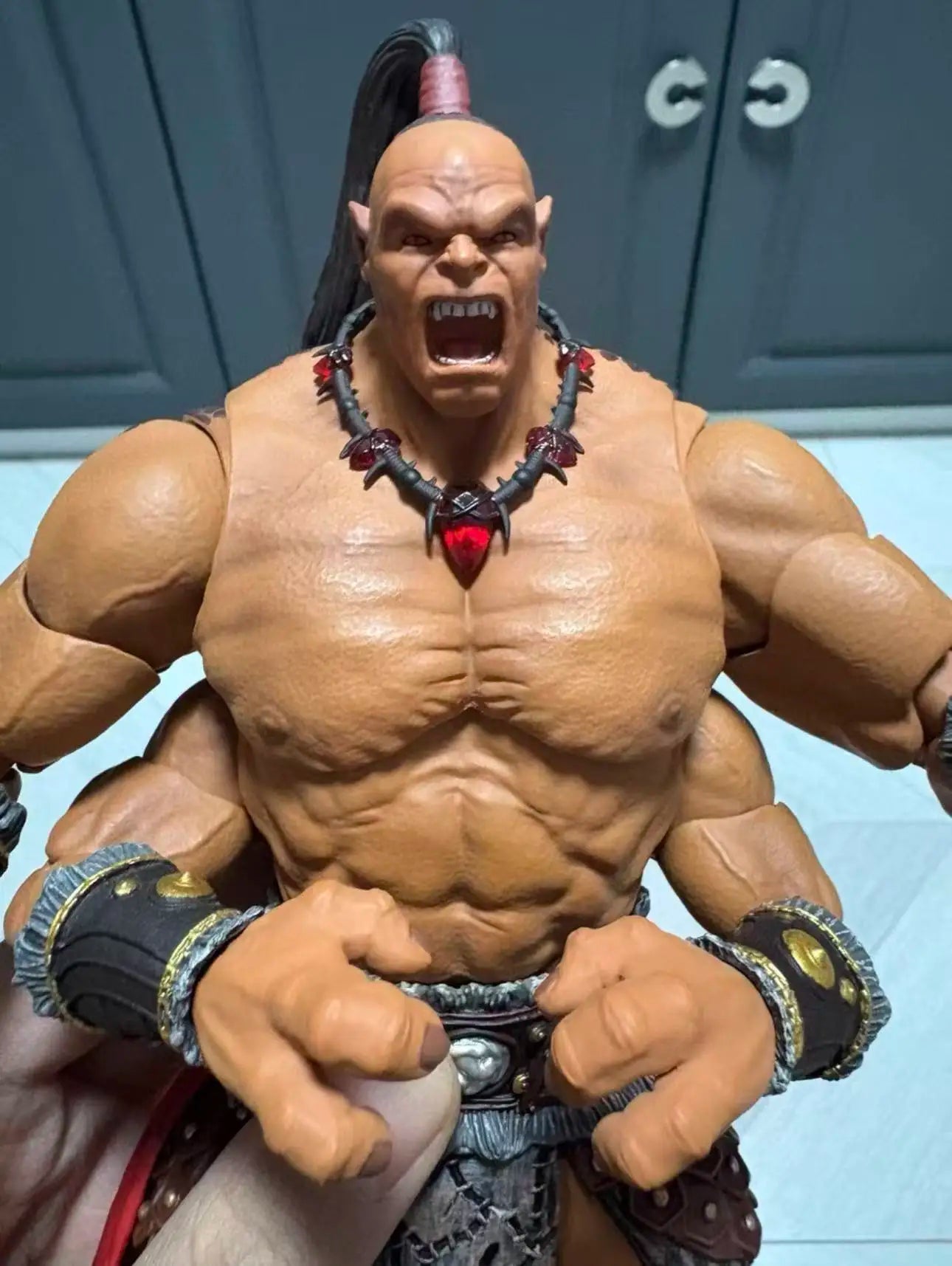 Original Storm Toys 1/12 Mortal Kombat X Goro Three-Head Configuration Hot Blood Anime Action Figures Model Toy Boys' Toy Gift