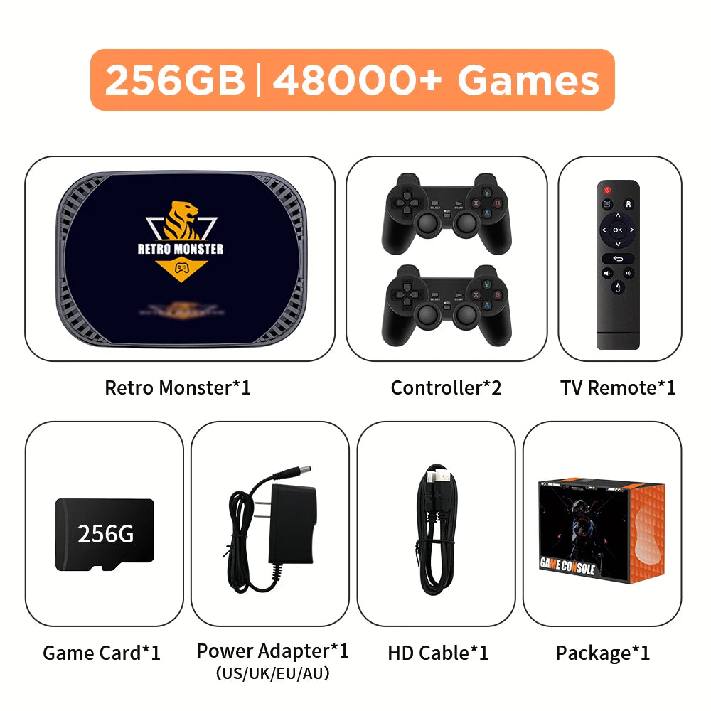 Retro Video Game Console 70+Emulators for PS1/PSP/N64/DC/SS/MAME with 48000+Games S905X4 4K HD Android 11 TV Gaming Box for Kids