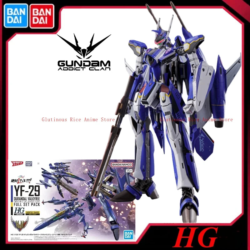 Bandai original anime figure hg 1/100 YF-29 durandal valkyrie complete set action figure toys collectible model for kids present