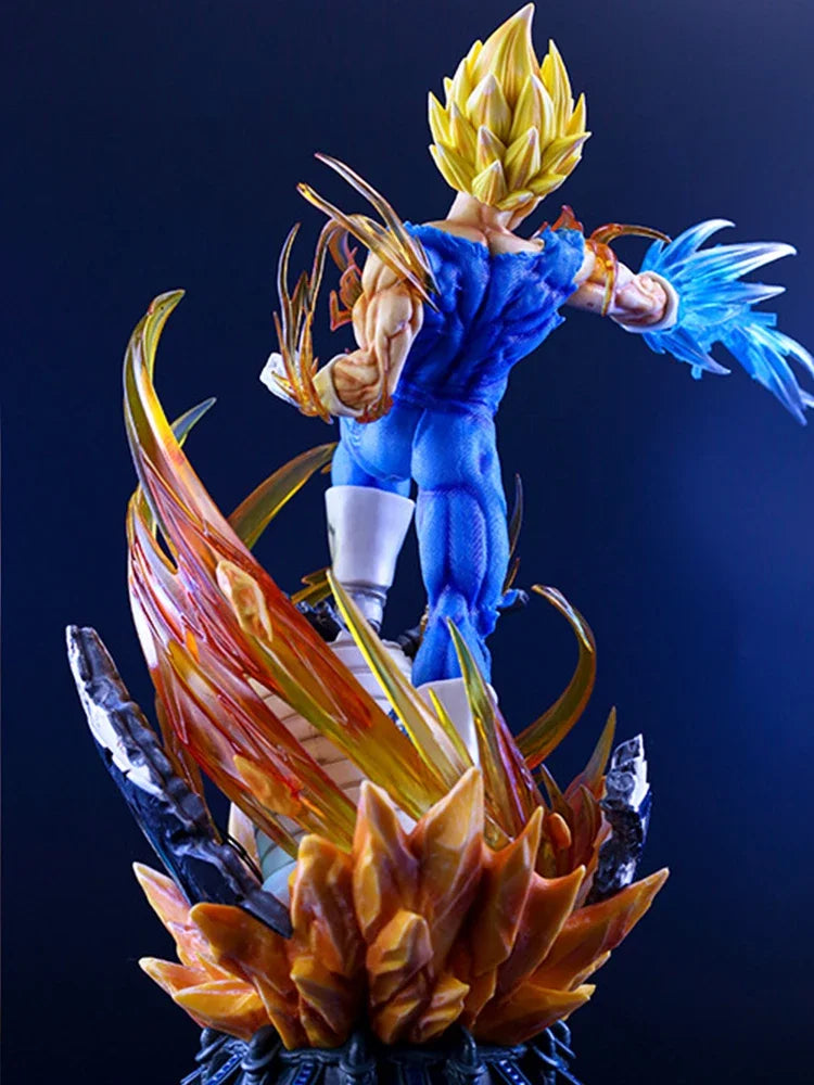 41cm Dragon Ball Figure Vegeta IV GK Super Saiyan Standing Posture Three-head Replaceable Anime Model Pvc Ornaments Children Toy
