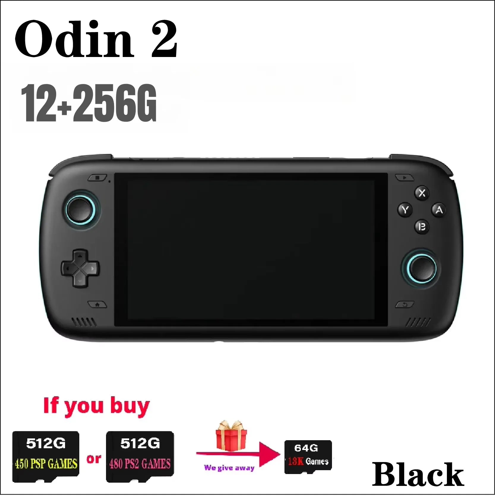 Ayn Odin 2  Retro Handheld Video Player Game Console 6Inch Touch Screen  Android13 8G+128G wukong black myth PSP PS2 480Game