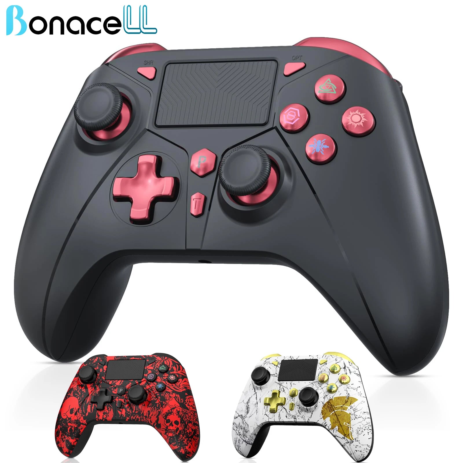 Controller for PS3/4/Switch/PC Bluetooth Wireless Gamepad,W/ Vibration Hall Effect Trubo FUNC,Video Game Control Handle Joystick