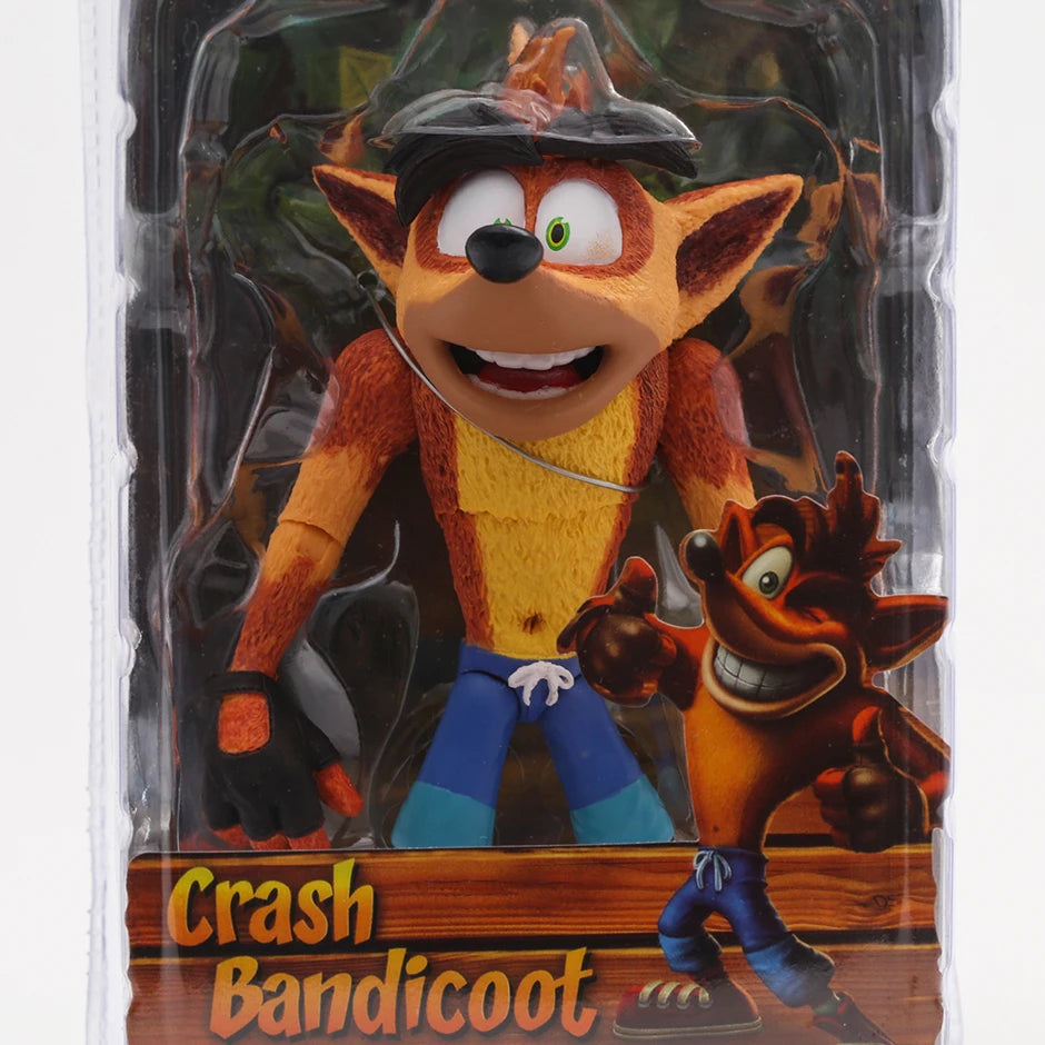 NECA Crash Bandicoot with Crate Replica Action Figure Model Toy Gift For Collection