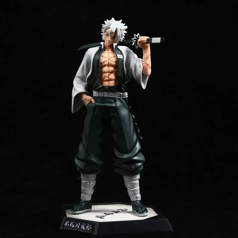 Demon Slayer 30cm Anime Figure Gk Cheng Shinazugawa Sanemi Standing Statue Animation Peripherals Figures Ornaments Toys Gift