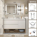 **Nordischer Badezimmer-Waschtisch mit Keramik-Waschbecken-Kombinationsset, moderner Unterschrank, Waschtisch, Steinplatte, ein Waschbecken, Handwäsche
