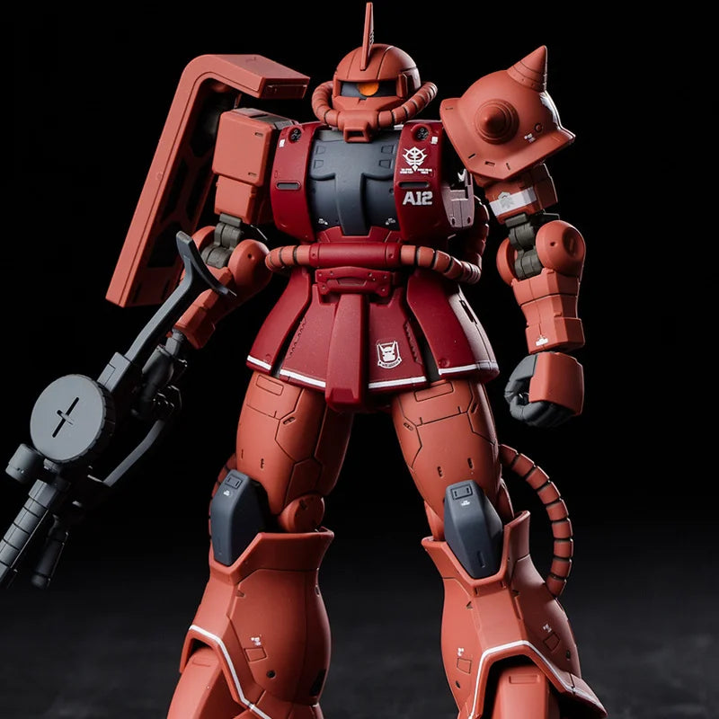 Gto 015 Hg 1/144 Ms-05 Old Red Zaku Char Aznable Dedicated Machine Assembly Model Kit Action Figures  Desktop Ornament Boys Toys
