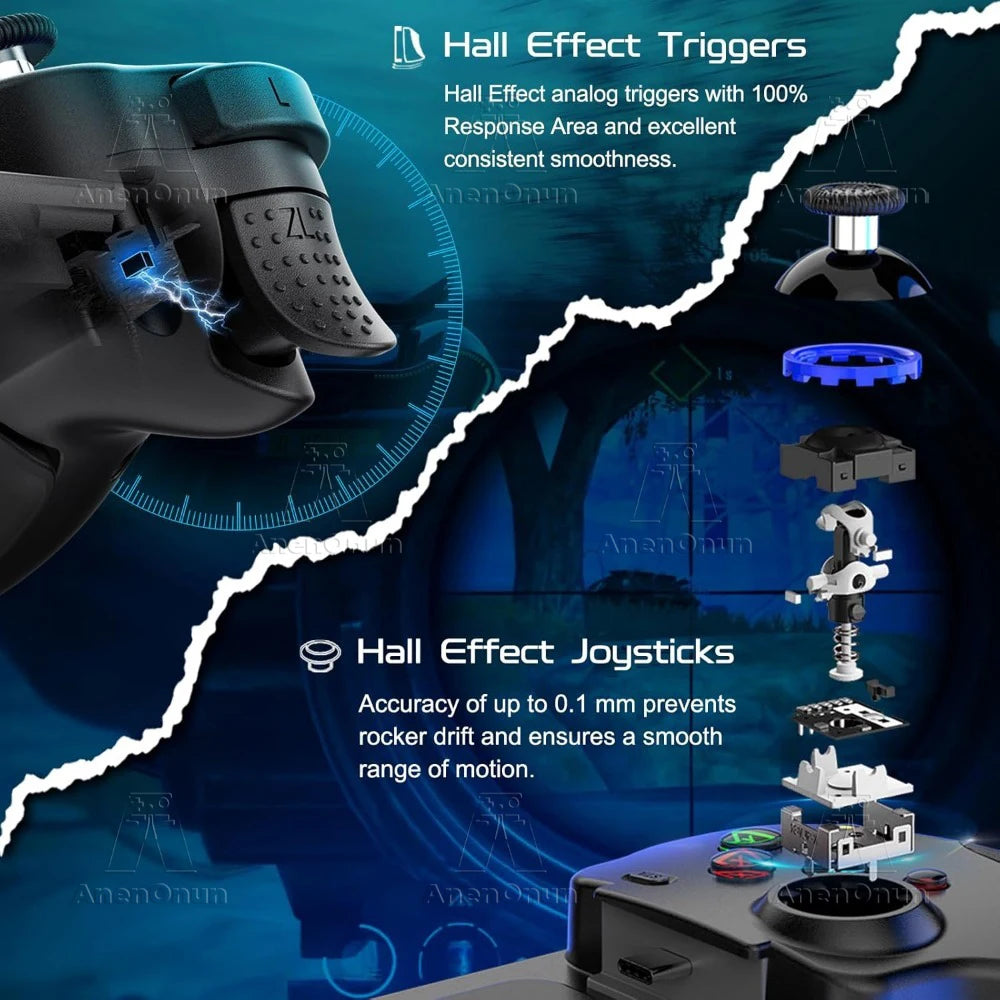 Mobile Phone Controller Mobile Gaming Wireless Gamepad Android/iOS Hall Effect Joystick Dual Vibration Motors Joypad Accessories