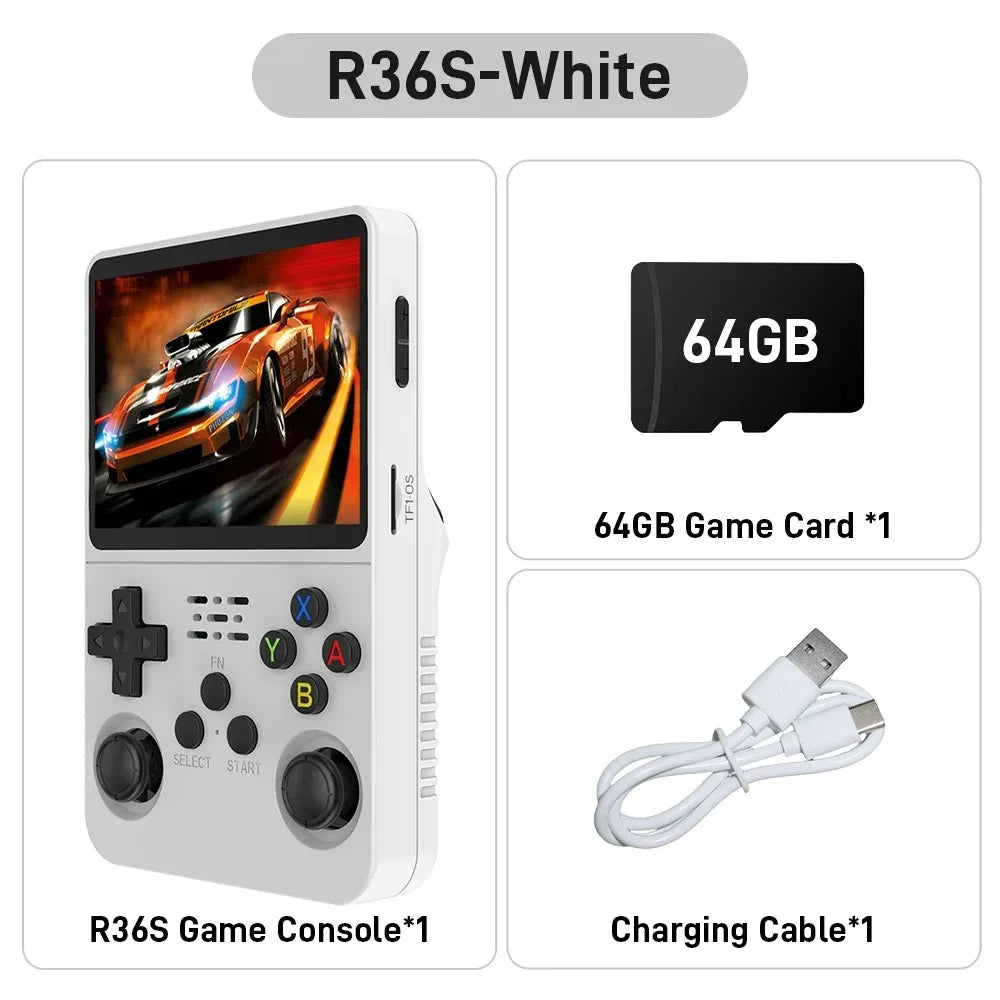 R36S Retro Handheld Video Game Console Linux System 3.5 Inch IPS Screen R35s Pro Portable Pocket Video Player 64GB/128G Games
