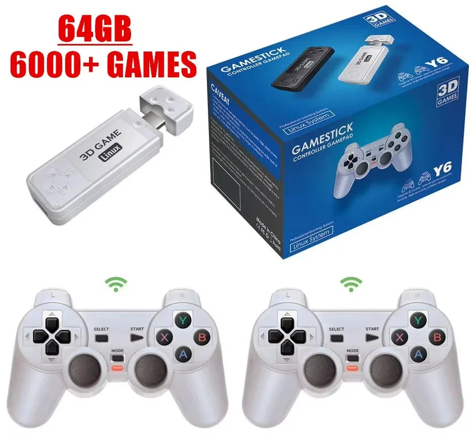 Y6 Retro Game Console 4K 60fps HDMI Output Low Latency GD10 TV Game Stick Dual Handle Portable Home Game Console for GBA