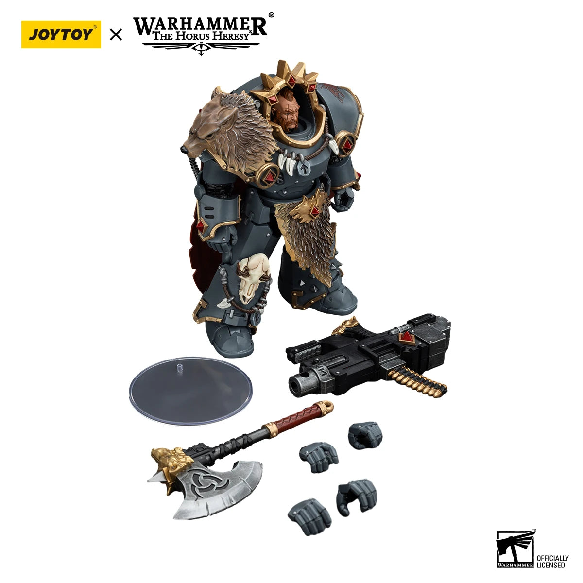 JOYTOY Warhammer 30K 1/18 Action Figure Space Wolves Hvarl Red-Blade Anime Military Model