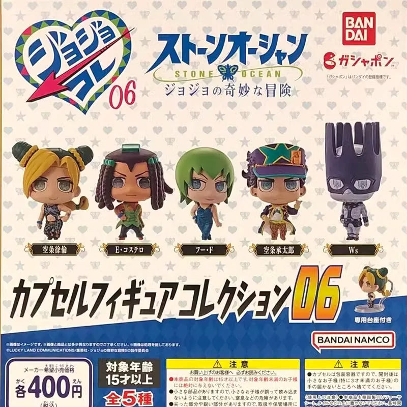 JoJo's Bizarre Adventure Gashapon Toys Jolyne Cujoh Foo Fighters Kujo Jotaro Ermes Costello Q Version Figure Ornaments Toys